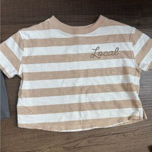 Striped Tan and White Kids Tee